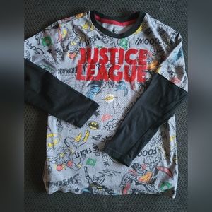 Boys Justice League Size L 10/12 Long Sleeve Shirt!